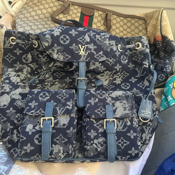 Louis Vuitton Blue Denim Monogram Backpack - Picture 1 of 9